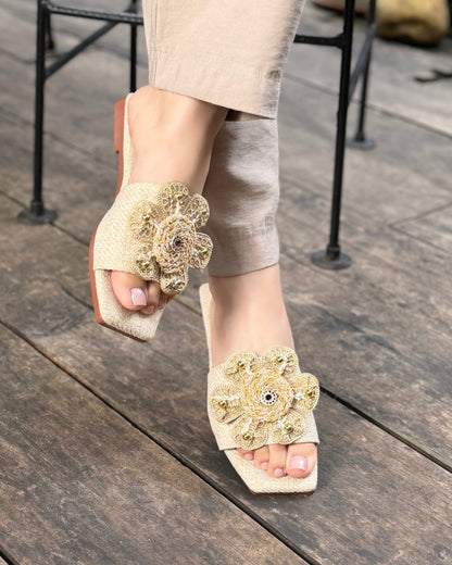 Sandalias Flor en Yute