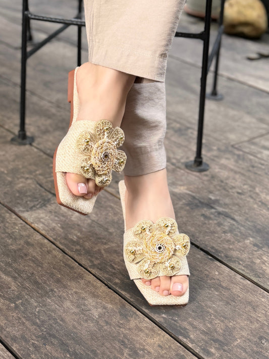 Sandalias Flor en Yute